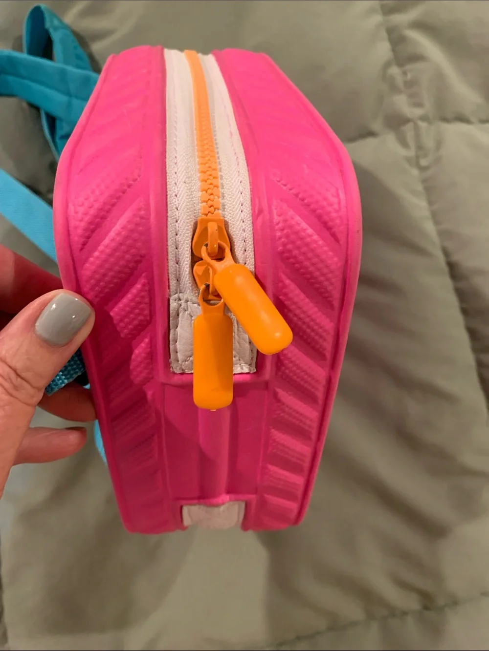 CROCS Kids Bright Pink Backpack with Teal Straps